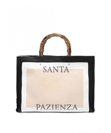 Τσάντα Χειρός Ώμου Le Pandorine Santa Pazienza Μαύρη 23XPELDS-05