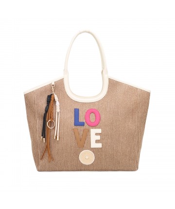 Raffaella Shopper With Keychain Ψάθινη Natural PS2517B01 