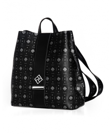 Σακίδιο Πλάτης Fauna Monogram Mαύρη 90783PM01